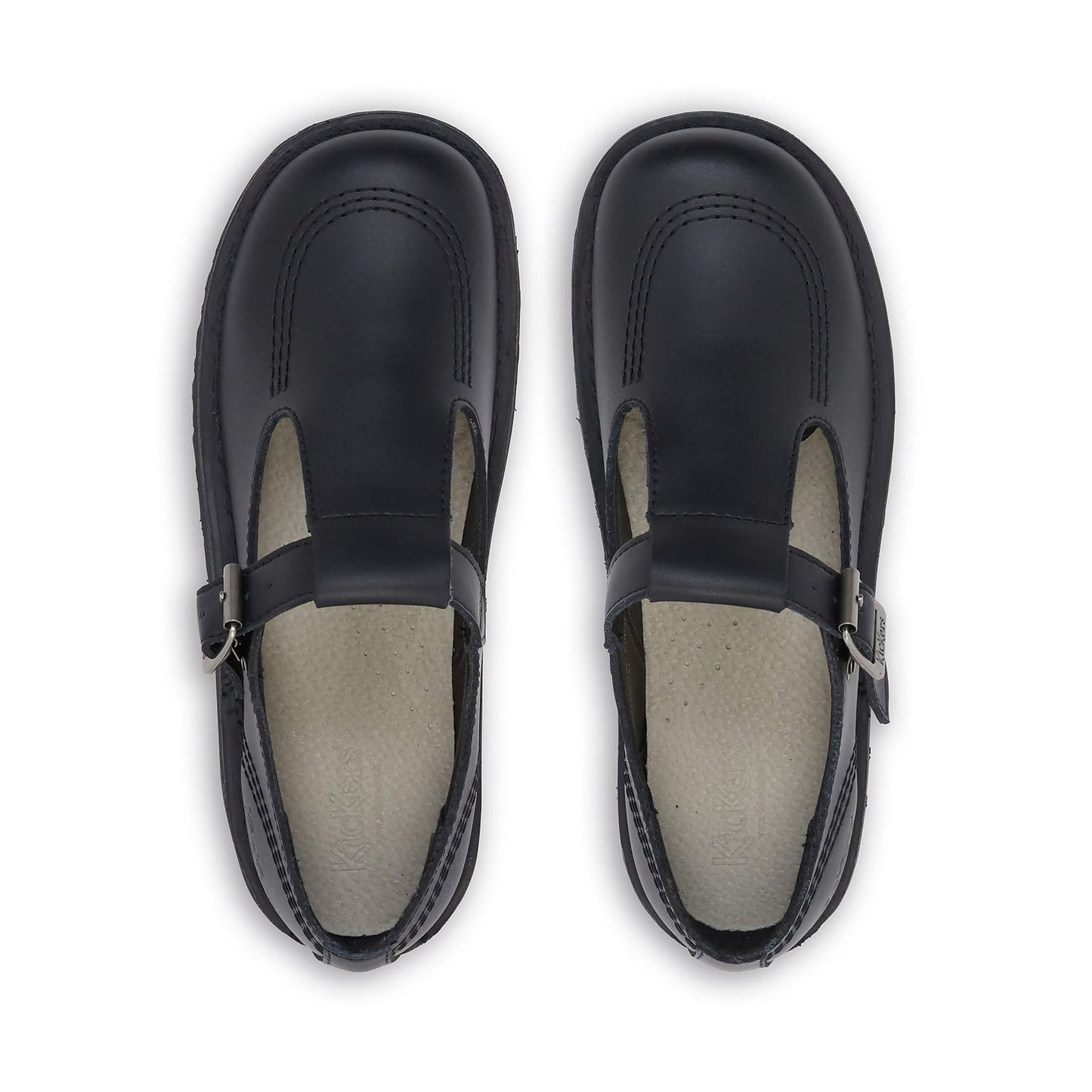 Women's T-Bar Black Leather