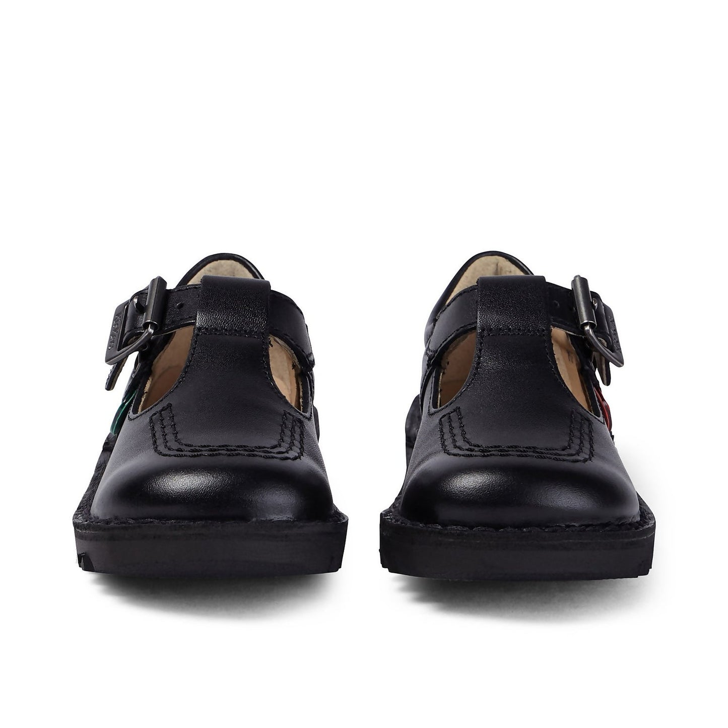Infant Girls Kick T-Bar Black Leather