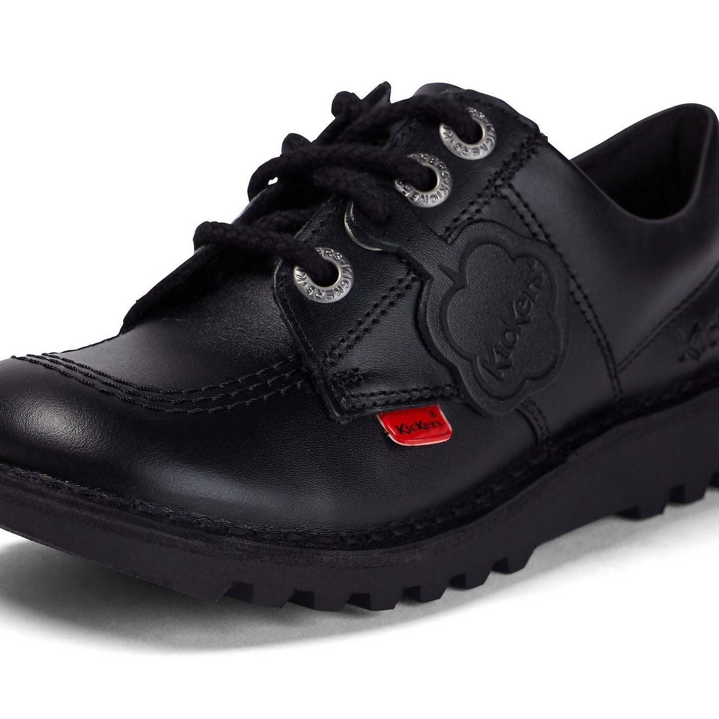 Junior Unisex Kick Lo Black Leather