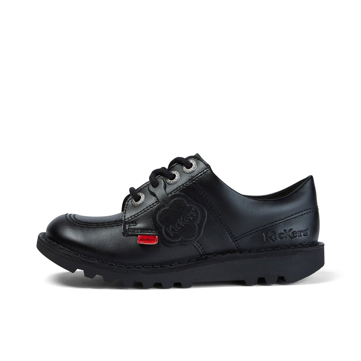 Junior Unisex Kick Lo Black Leather