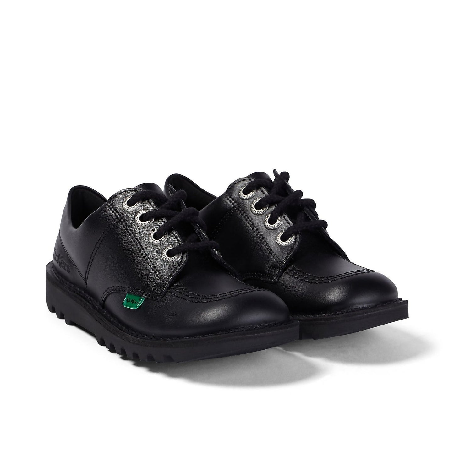 Junior Unisex Kick Lo Black Leather