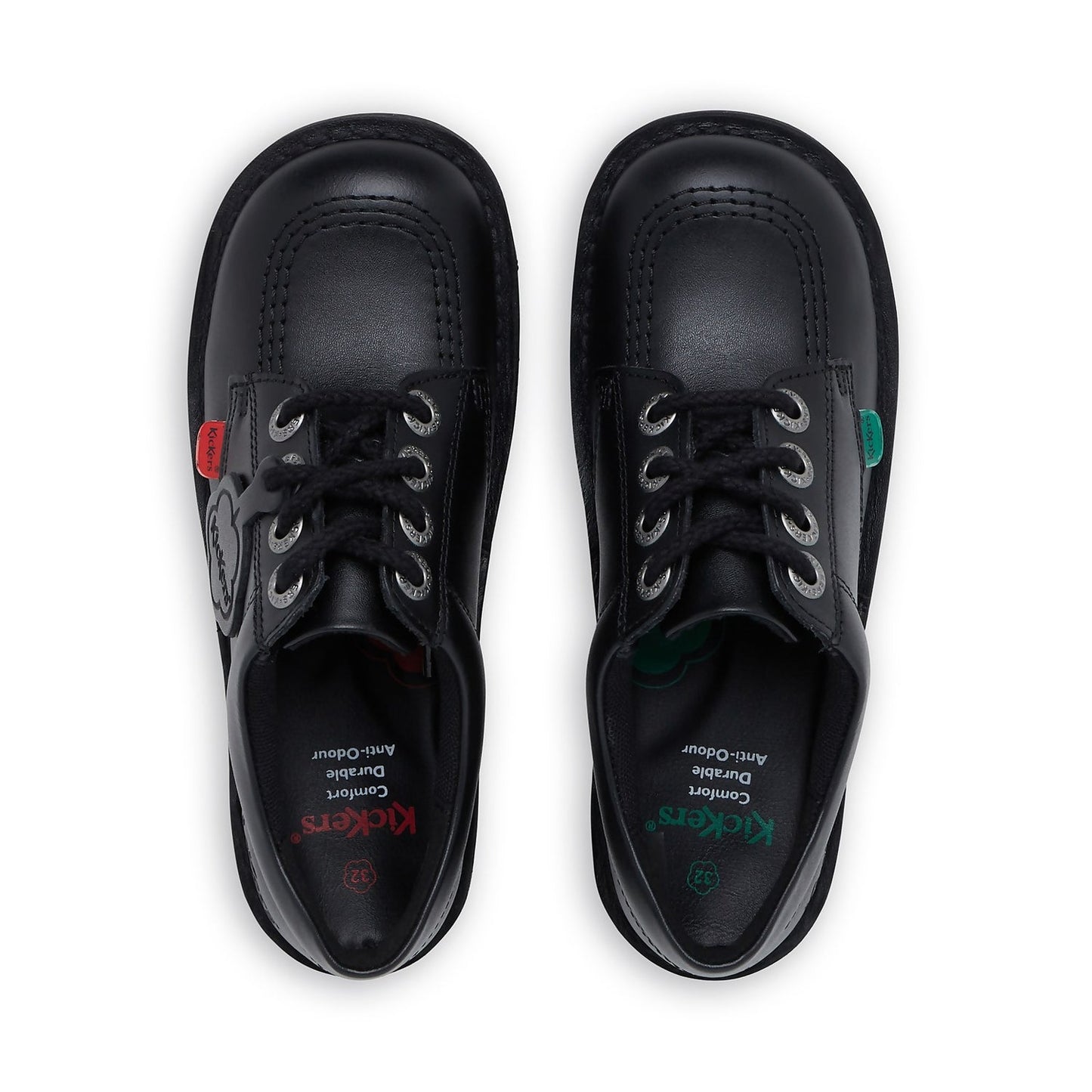Junior Unisex Kick Lo Black Leather