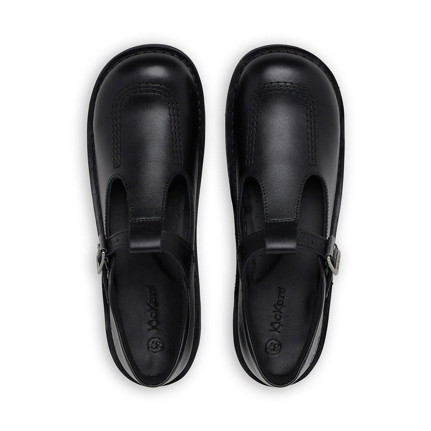 Youth Womens Kick T Bar Leather Black