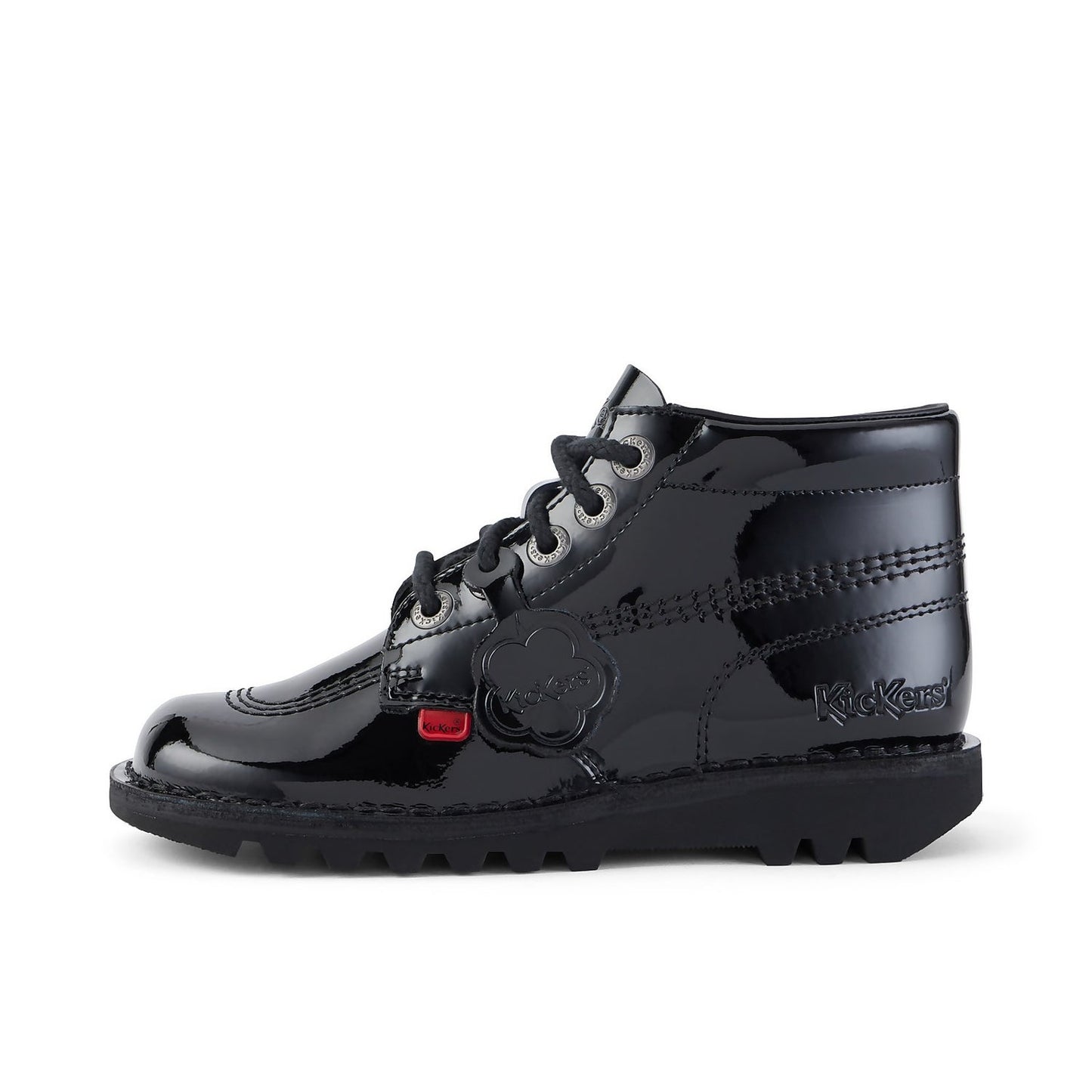 Womens Kick Hi Patent Black Leather