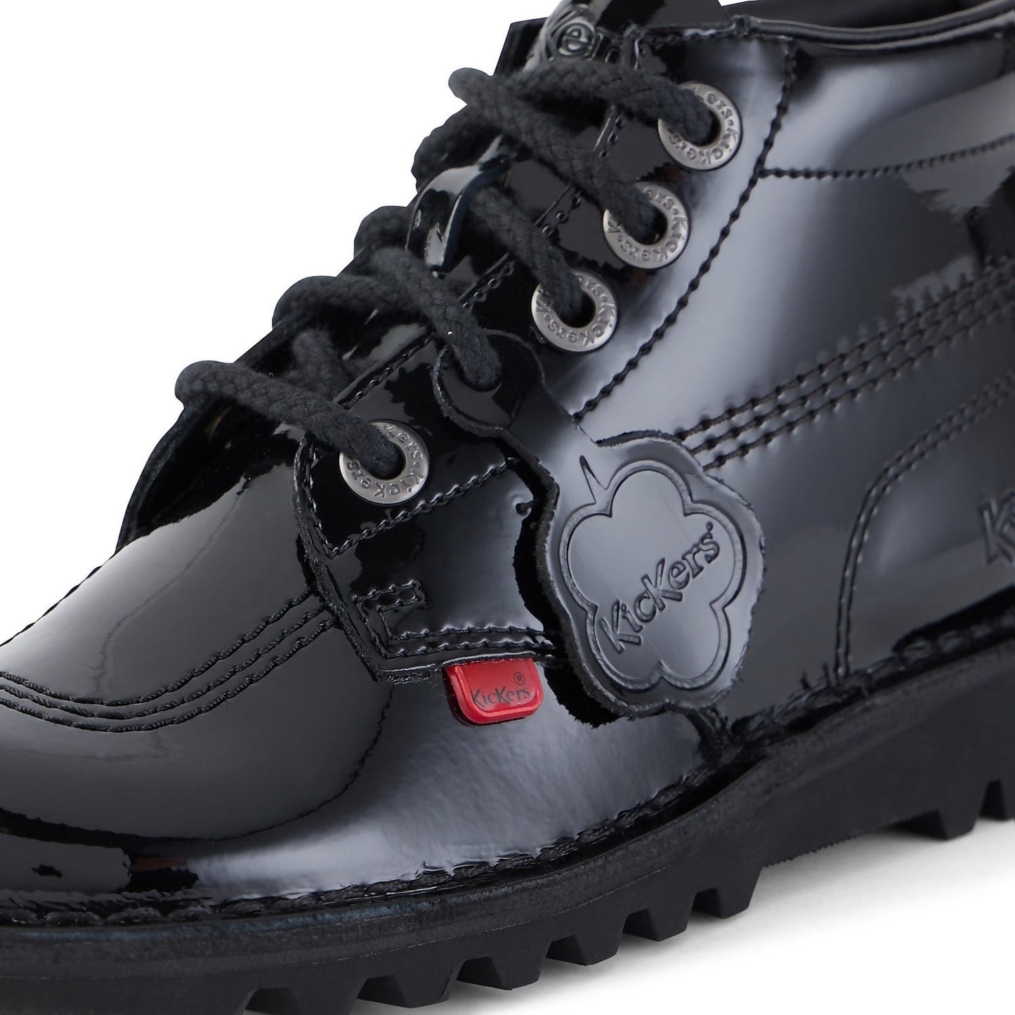 Womens Kick Hi Patent Black Leather