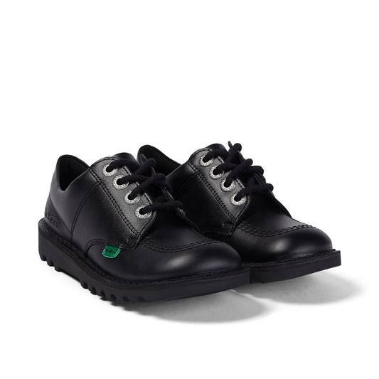 Junior Unisex Kick Lo  Black Leather