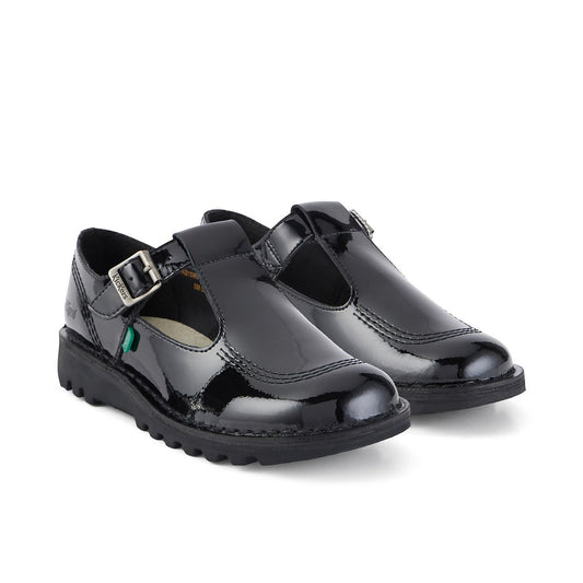 Women's T-Bar Black Patent Leather