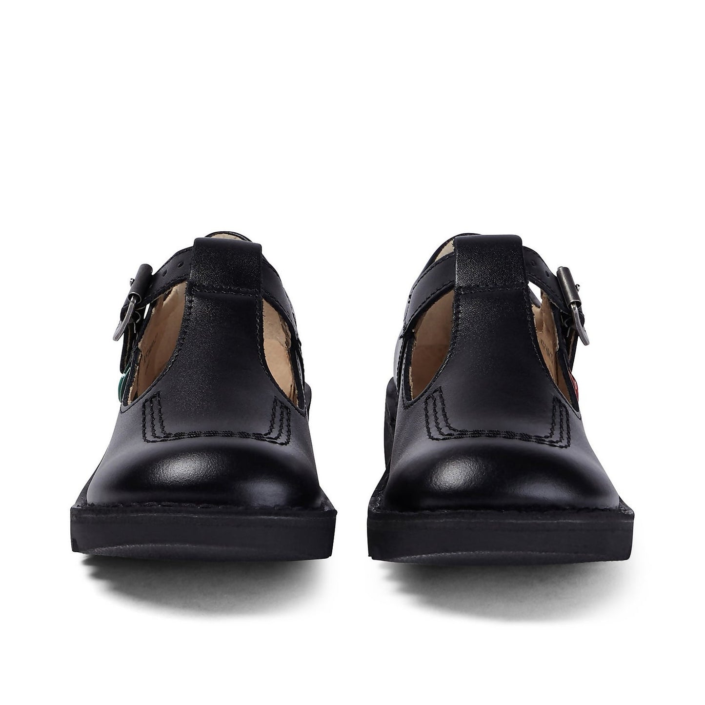 Junior Girls Kick T Bar Leather Black